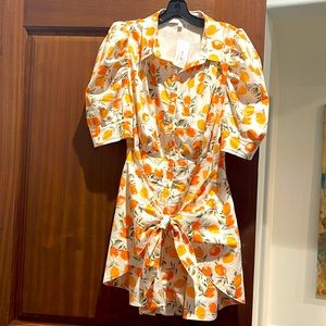 Hemline NWT! KARLIE Peach 🍑 Button Wrap Dress Size Large